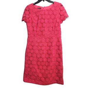 Talbots Pink Floral Lace Sheath Dress